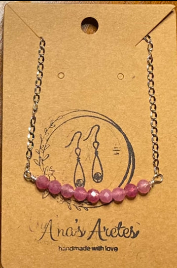 Pink Tourmaline Carla Necklace (gold & silver chains available)