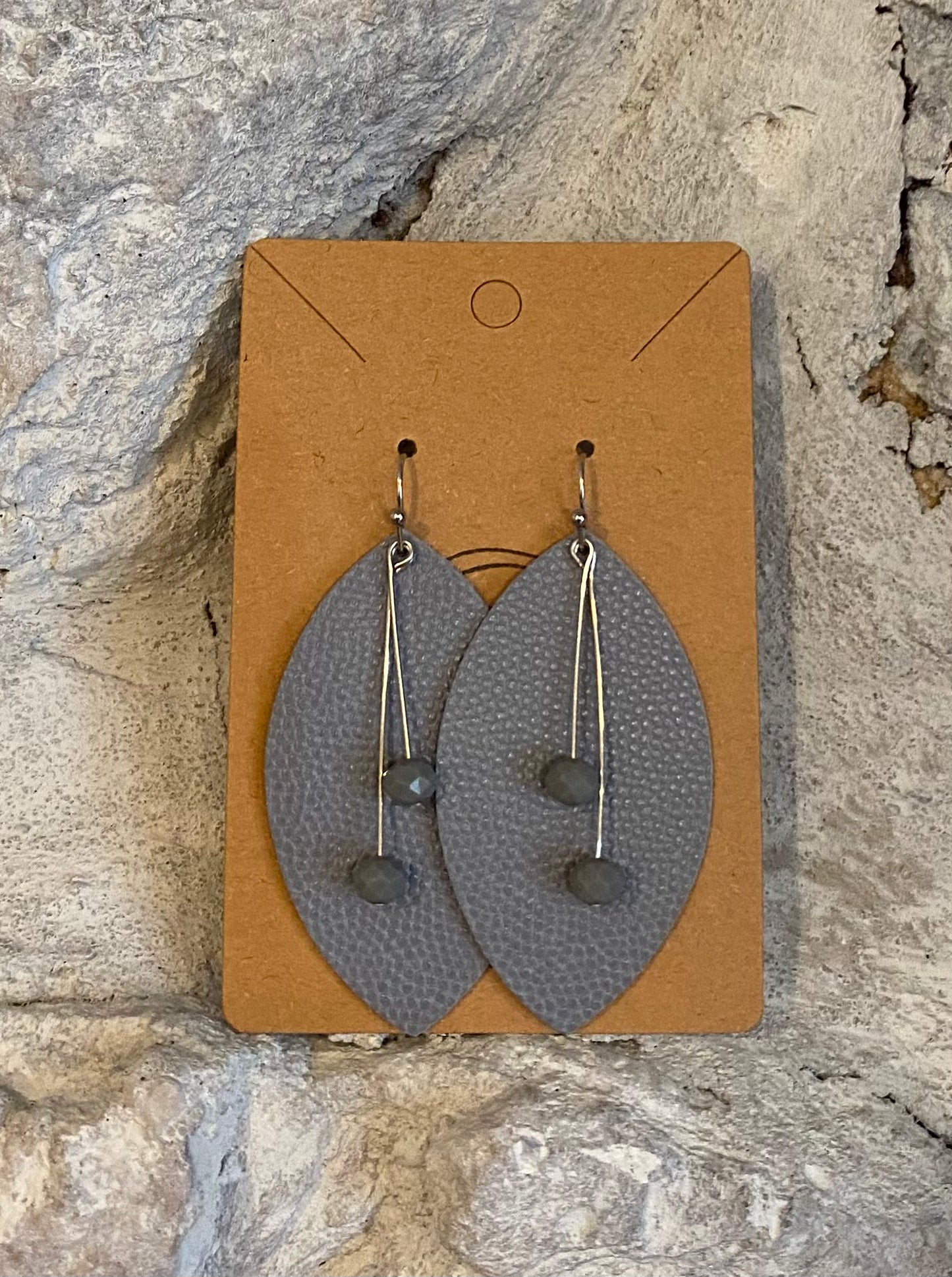 Whimsical Blue Tres en Uno (3 in 1's) Leather Earrings