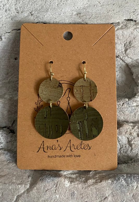 Green Cork Rachel Earrings