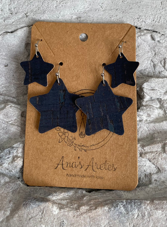 Dark Navy Maggie Star Earrings (Mother & Daughter Set / Individual)